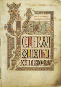 Folio 27r from the Lindisfarne Gospels